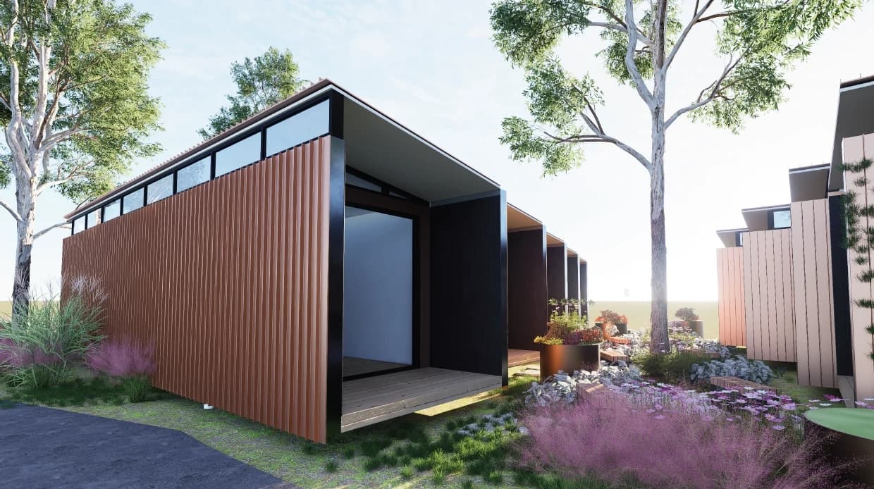 Landscaped modular accommodation units proposed for regional essential workers