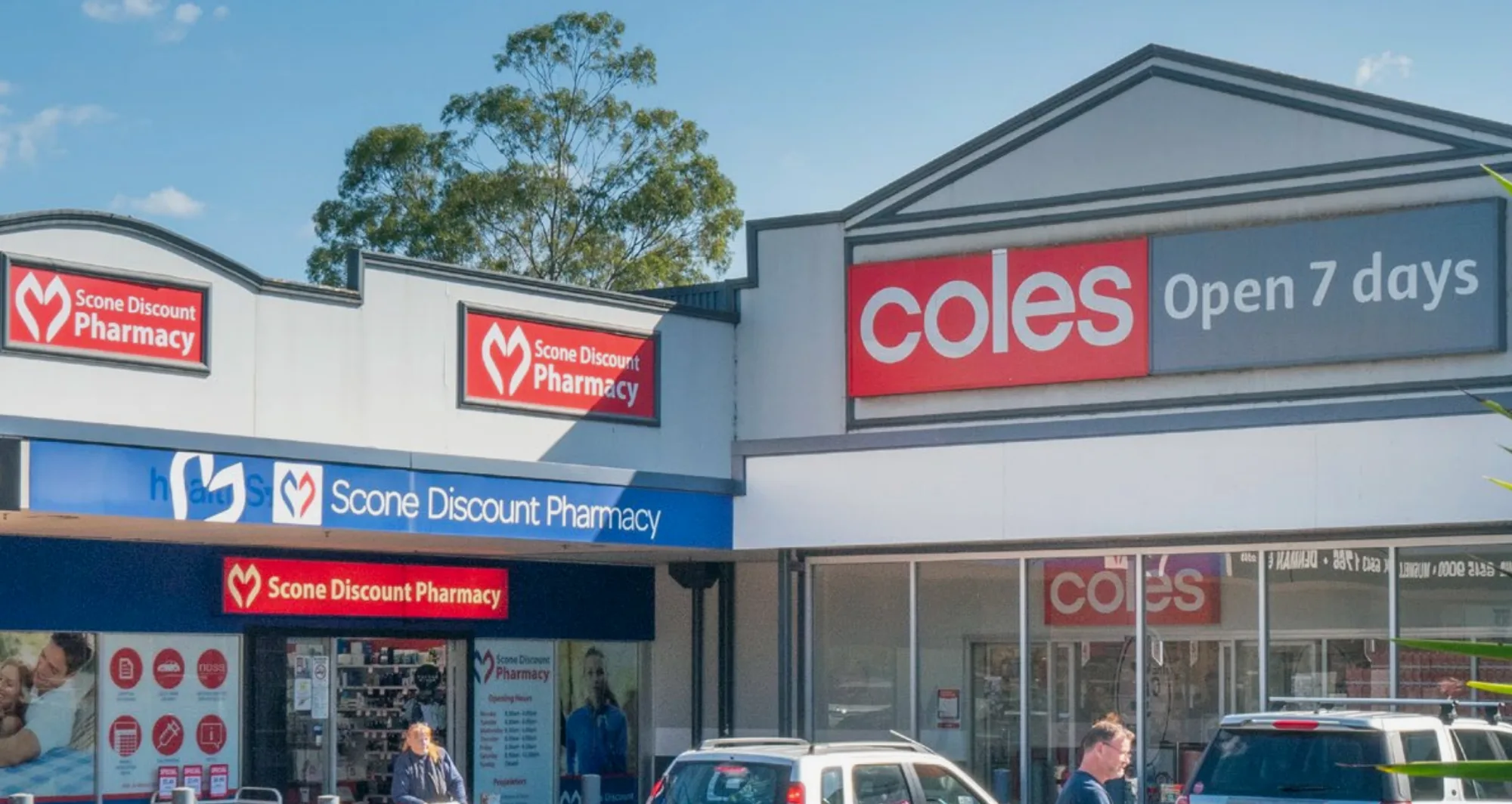 Coles supermarket frontage at Scone Village